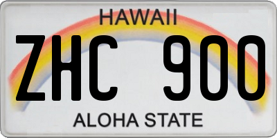 HI license plate ZHC900