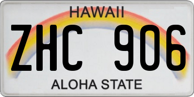 HI license plate ZHC906