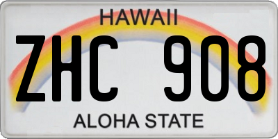 HI license plate ZHC908