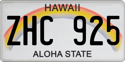 HI license plate ZHC925