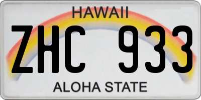 HI license plate ZHC933