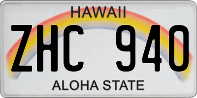 HI license plate ZHC940