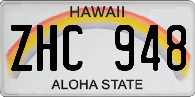 HI license plate ZHC948