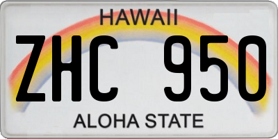 HI license plate ZHC950