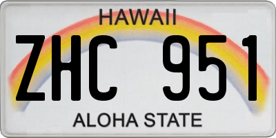 HI license plate ZHC951