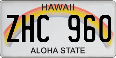 HI license plate ZHC960