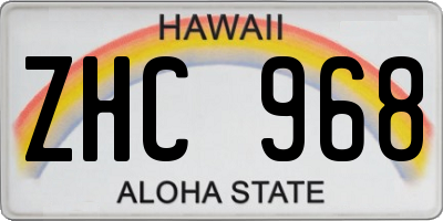 HI license plate ZHC968