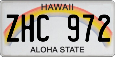 HI license plate ZHC972