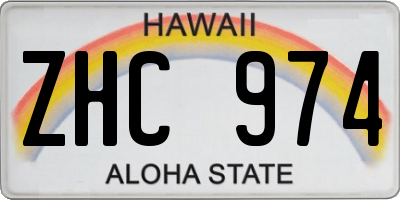 HI license plate ZHC974