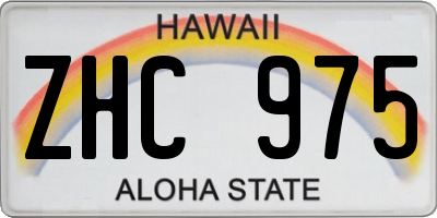HI license plate ZHC975