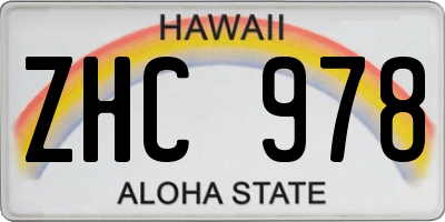 HI license plate ZHC978