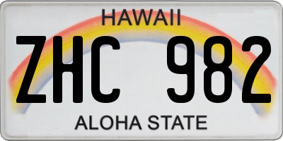 HI license plate ZHC982