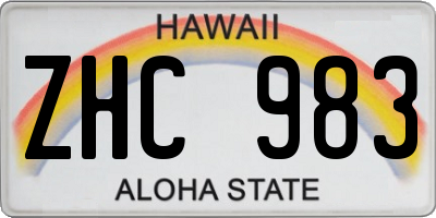 HI license plate ZHC983