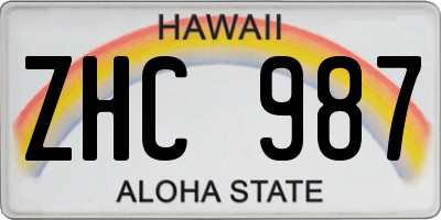 HI license plate ZHC987