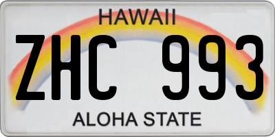 HI license plate ZHC993