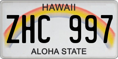 HI license plate ZHC997