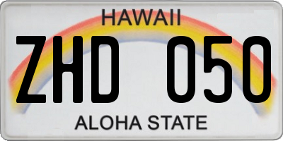 HI license plate ZHD050