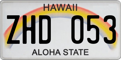 HI license plate ZHD053