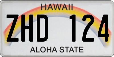 HI license plate ZHD124