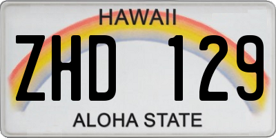 HI license plate ZHD129