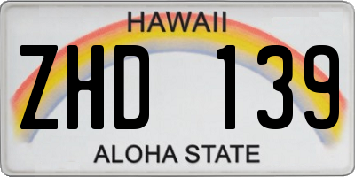 HI license plate ZHD139