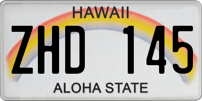 HI license plate ZHD145