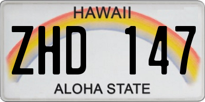 HI license plate ZHD147