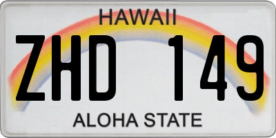 HI license plate ZHD149
