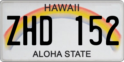HI license plate ZHD152