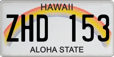 HI license plate ZHD153
