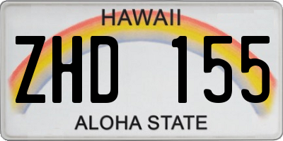 HI license plate ZHD155