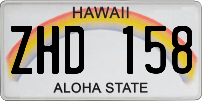 HI license plate ZHD158