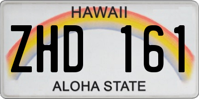 HI license plate ZHD161