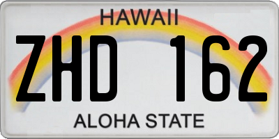 HI license plate ZHD162