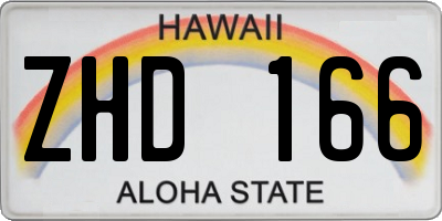 HI license plate ZHD166