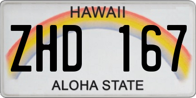 HI license plate ZHD167