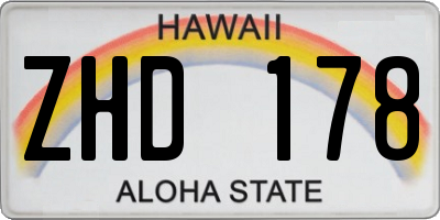 HI license plate ZHD178