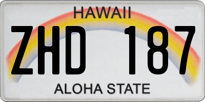HI license plate ZHD187