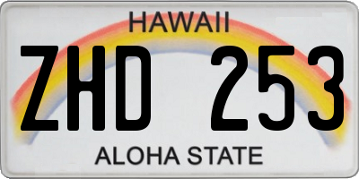 HI license plate ZHD253