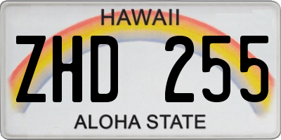 HI license plate ZHD255