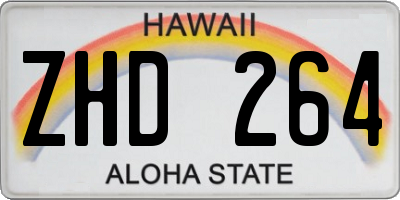 HI license plate ZHD264