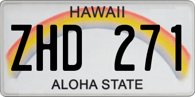 HI license plate ZHD271