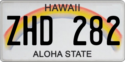 HI license plate ZHD282