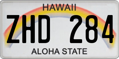 HI license plate ZHD284