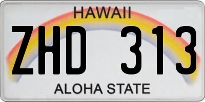 HI license plate ZHD313