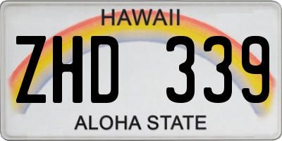 HI license plate ZHD339