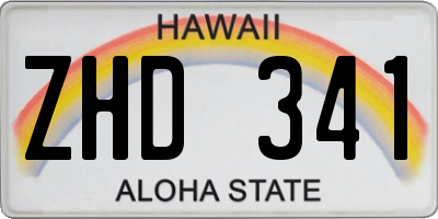 HI license plate ZHD341