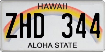 HI license plate ZHD344