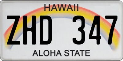 HI license plate ZHD347