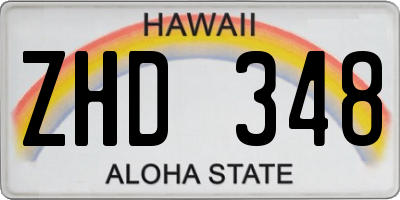 HI license plate ZHD348